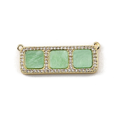 Brass Micro Pave Clear Cubic Zirconia Connector Charms CU-CBA30E8-01G-A03-1