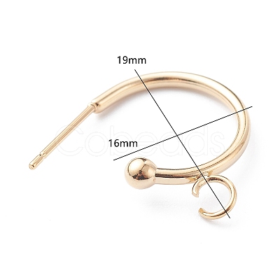 304 Stainless Steel Half Hoop Earrings X-STAS-Z028-B01-G-1