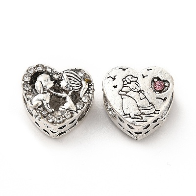 Rack Plating Alloy Rhinestone European Beads PALLOY-P289-31AS-01-1