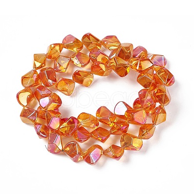 Full Rainbow Plated Electroplate Glass Beads EGLA-Q066-FR04-1