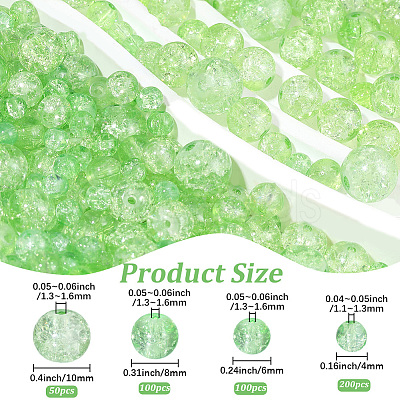450Pcs 4 Styles Spray Painted Crackle Glass Beads CCG-PA0001-09B-1