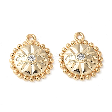Brass Micro Pave Clear Cubic Zirconia Pendants KK-Q031-38G-1