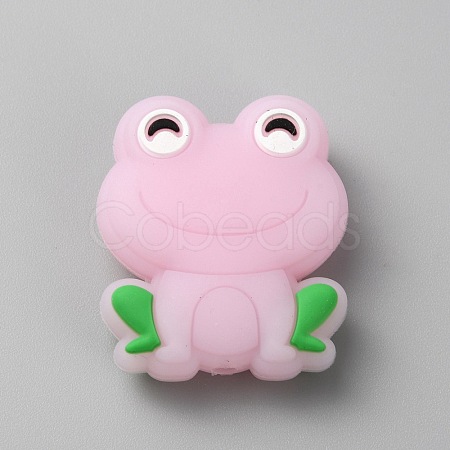Frog Luminous Food Grade Eco-Friendly Silicone Beads SIL-WH0003-12D-1