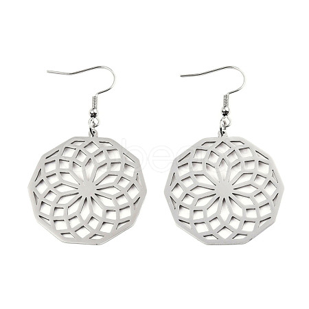 Tarnish Resistant 201 Stainless Steel Dangle Earrings STAS-S105-JN606-1-1
