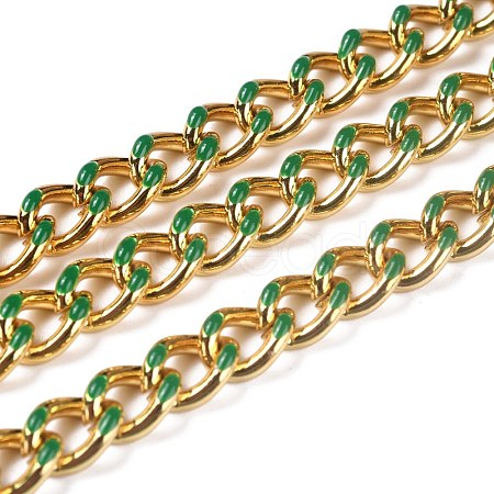 Golden Brass Enamel Curb Chain CHC-H103-07D-G-1
