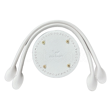 PU Leahter Knitting Crochet Round Bags Bottom and Bag Handles PW-WGDBD8B-14-1