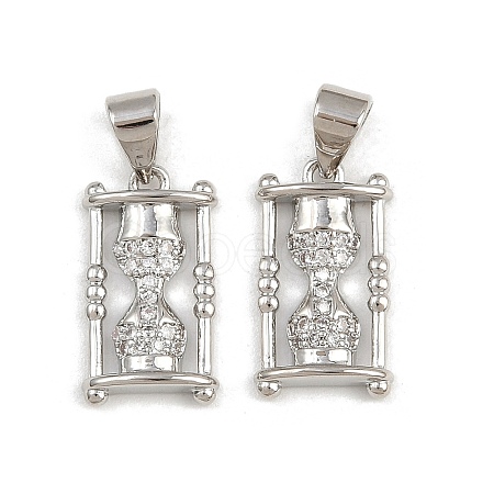 Brass Micro Pave Clear Cubic Zirconia Pendants KK-A269-40P-1