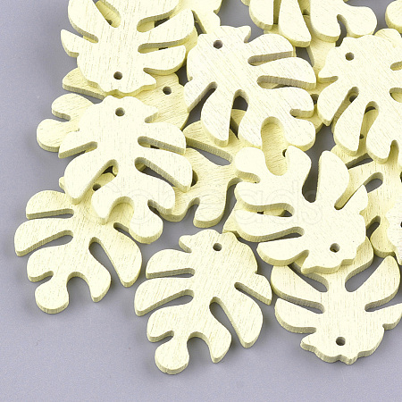 Painted Poplar Wood Pendants X-WOOD-S045-067A-1