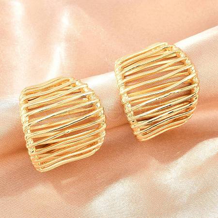 Brass Stud Earrings EJEW-P346-03G-1