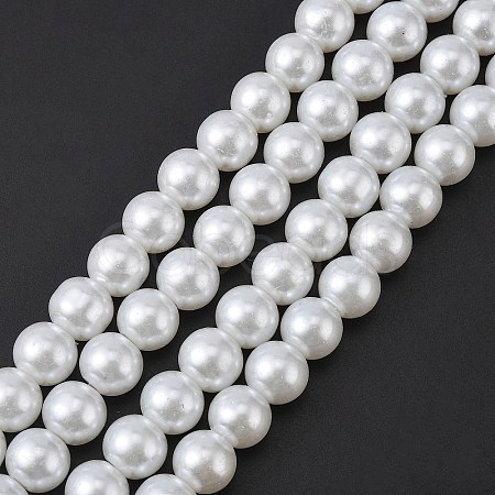 Glass Pearl Beads Strands X-HY-10D-B01-1-1