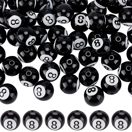 60pcs Opaque Acrylic Beads OACR-SP0001-12-1