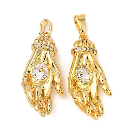 Brass Pave Cubic Zirconia Pendants KK-G543-02G-02-1
