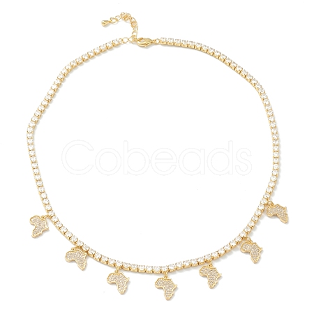 Brass Micro Pave Clear Cubic Zirconia Choker Necklaces NJEW-H308-05G-1