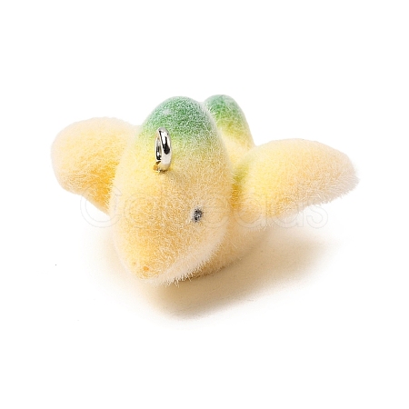 Flocking Opaque Resin Pendants RESI-G128-01F-1