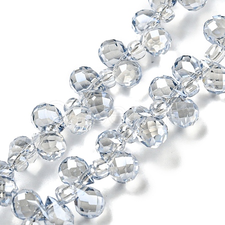 Electroplate Transparent Glass Beads Strands EGLA-P052-01A-PL03-1