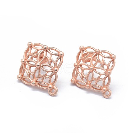 Alloy Stud Earring Findings PALLOY-F255-08MRG-1