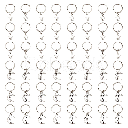 24Pcs 2 Styles Alloy Dreadlocks Beads PALLOY-AB00079-1