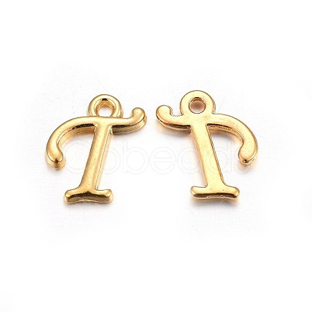 Golden Plated Alloy Letter Pendants X-PALLOY-P097-01-T-1