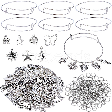 DIY Adjustable Iron Expandable Bangle Making Kits DIY-BM0001-14P-1