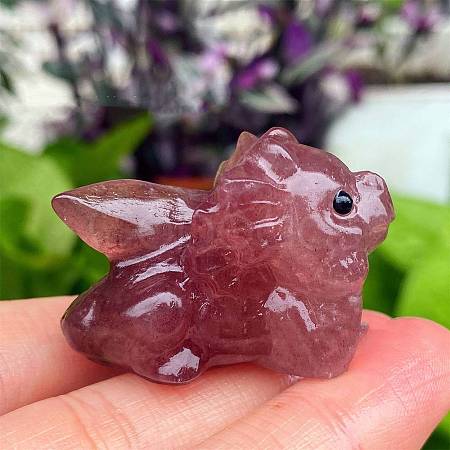Natural Strawberry Quartz Carved Figurines Statues for Home Desktop Decoration PW-WG05555-12-1