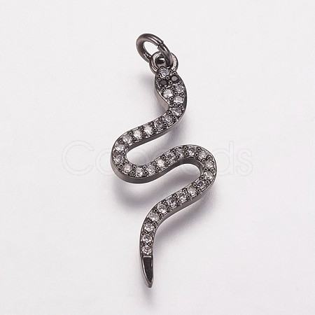 Brass Cubic Zirconia Pendants KK-P134-27B-1
