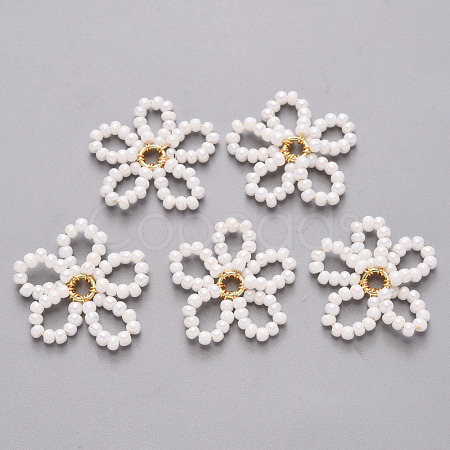 Glass Seed Beads Pendants FIND-R086-06A-1