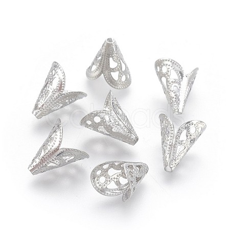 Non-Tarnish 2-Petal 304 Stainless Steel Bead Caps STAS-P221-15P-1