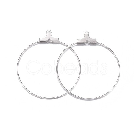 Tarnish Resistant 316 Surgical Stainless Steel Hoop Earring Findings STAS-P238-09P-03-1