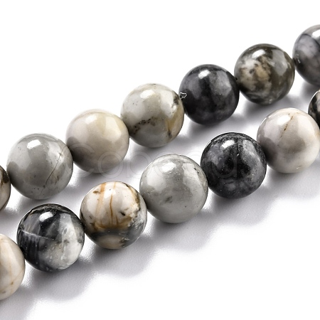 Round Natural Polychrome Jasper/Picasso Stone/Picasso Jasper Beads Strands G-O199-03C-1