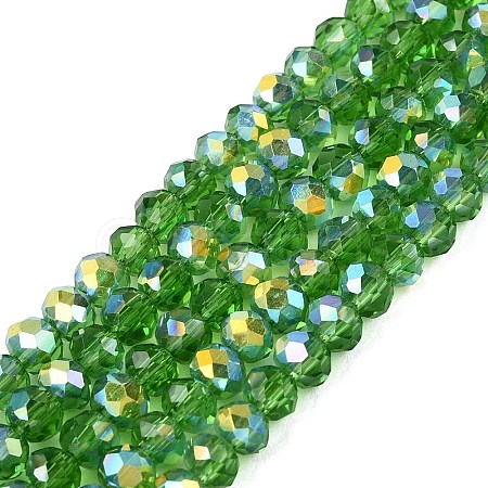 AB Color Plated Transparent Glass Rondelle Beads Strands EGLA-T029-4mm-10M-1