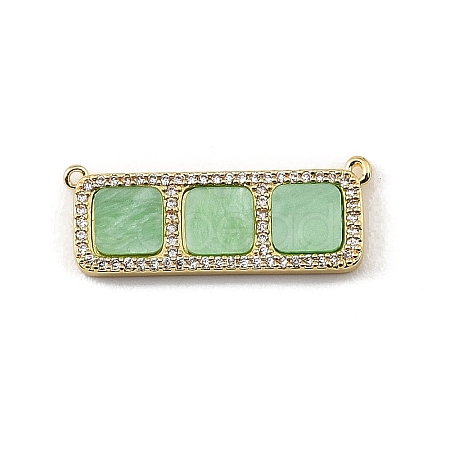 Brass Micro Pave Clear Cubic Zirconia Connector Charms CU-CBA30E8-01G-A03-1