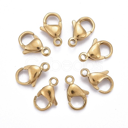 Ion Plating(IP) 304 Stainless Steel Lobster Claw Clasps X-STAS-H353-C-02G-1