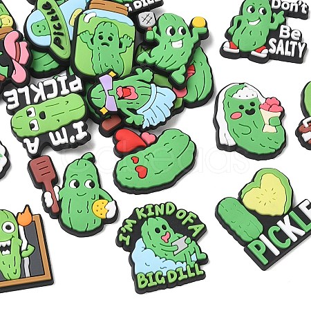 Cucumber & Pickle Theme PVC Plastic Cabochons PL-CBABCB6-02-1