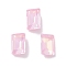 Glass Rhinestone Cabochons, Point Back & Back Plated, Faceted, Rectangle, Light Rose, 6x4x2.5mm