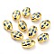 Natural Quartz Beads, with Golden Brass Findings, Dyed, Oval, Blue, 26~27x16.5~17.5x11.5~13mm, Hole: 0.8mm