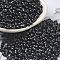 Baking Paint Glass Seed Beads, Peanut, Black, 5.5~6x3~3.5x3mm, Hole: 1~1.2mm, about 4000pcs/pound