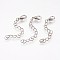 Iron Chain Extender, with Alloy Lobster Claw Clasps, Rack Plating, Platinum, 60~68x3.5mm, Clasp: 12x7x3mm