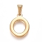 304 Stainless Steel Pendants, Golden, Initial Letter.O, 21x15x1.8mm, Hole: 3x7mm