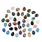 Natural & Synthetic Mixed Gemstone Cabochons, Teardrop, Mixed Dyed and Undyed, 20~20.5x15~15.5x6.5~7mm