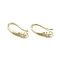 Brass Micro Pave Cubic Zirconia Earring Hooks, Long-Lasting Plated, 15x2.5mm, Hole: 1.2mm, Pin: 0.9mm