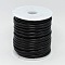 Synthetic Rubber Cord, Hollow, with White Plastic Spool, Black, 5mm, Hole: 3mm, about 10.93 yards(10m)/roll