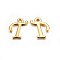 Golden Plated Alloy Letter Pendants, Rack Plating, Letter.T, 13x12x2mm, Hole: 1.5mm