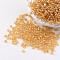 Round Glass Seed Beads, Trans. Colours Lustered, Pale Goldenrod, Size: about 3mm in diameter, hole: 1mm, about 1097pcs/50g