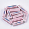 Handmade Porcelain Beads, Fancy Antique Glazed Porcelain, Cuboid, Pink, 23~29x7~10x7~10mm, Hole: 2.5~3mm