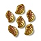 Transparent Petal Lampwork Beads, Leaf, Olive, 18x11x3.5mm, Hole: 1mm, about 108pcs/100g