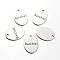 Non-Tarnish Spray Painted Stainless Steel Pendants, Oval with Words Barchiel, Stainless Steel Color, 17x12x1mm, Hole: 2mm