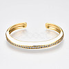 Brass Micro Pave Clear Cubic Zirconia Cuff Bangles BJEW-N302-004F-NF-1