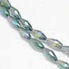 Electroplate Crystal Glass Rice Beads Strands EGLA-F042-A13-1
