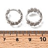 Brass Micro Pave Clear Cubic Zirconia Leaf Hoop Earrings EJEW-P322-15P-5