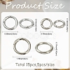 15Pcs 3 Styles Zinc Alloy Spring Gate Rings FIND-YW0011-76-2